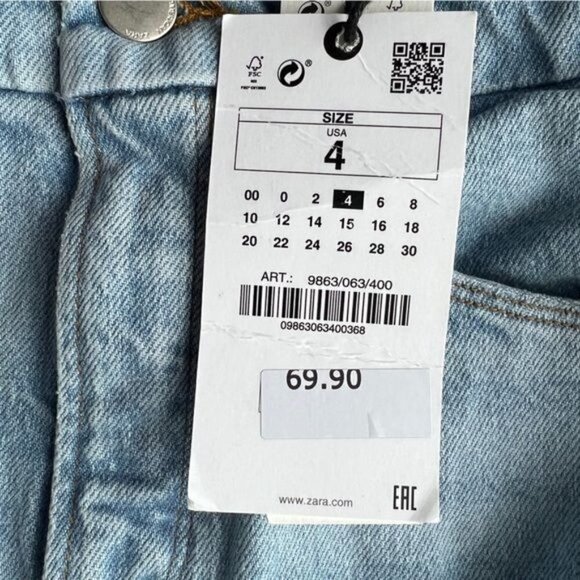 ZARA GOOD AMERICAN ZW JEANS CLASSIC SLIM SS22 BLUE | 9863/063 - Picture 8 of 16